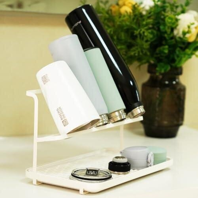 Countertop Kitchen Bottle Drying Rack with Drain Tray - 66% OFF