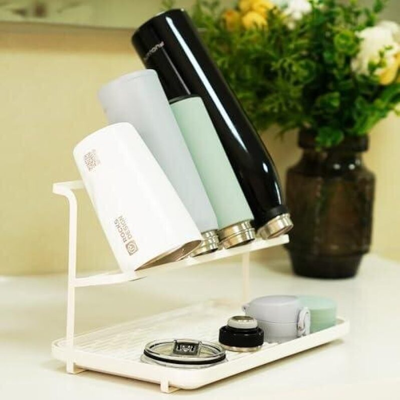 Countertop Kitchen Bottle Drying Rack with Drain Tray - 66% OFF