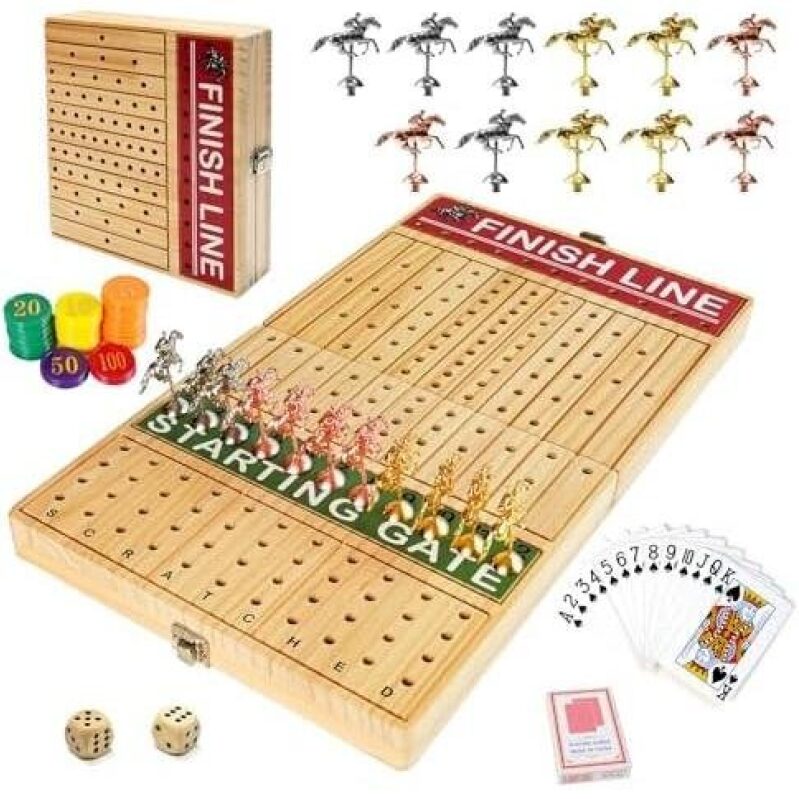 21 Inch Wooden Horse Racing Board Game - 42% Off