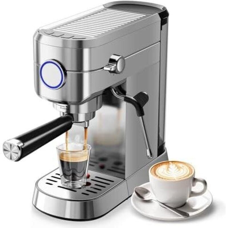 Sleek Stainless Steel Home Office Espresso Machine - 45% Off