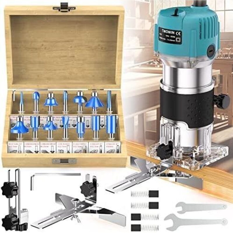 TwoWin 15-Piece Tungsten Steel Woodworking Router Set - 20% Off