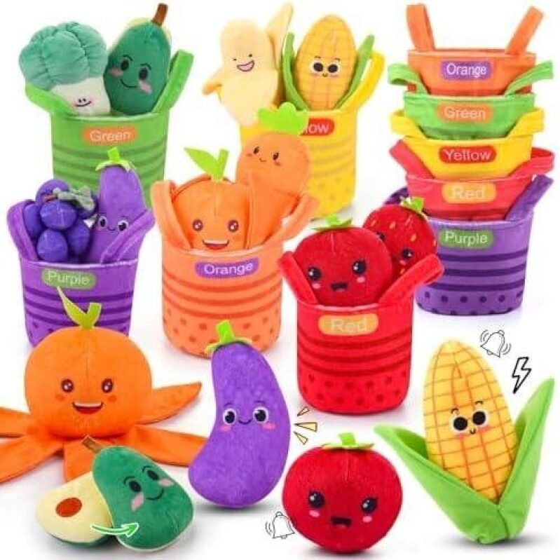 Montessori Fruit & Vegetable Sensory Toys - 15-Piece Set with 54% Discount