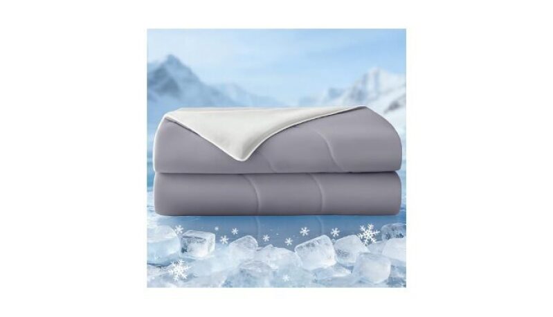 Queen Size Cooling Comforter, Lightweight Grey Blanket for Hot Sleepers