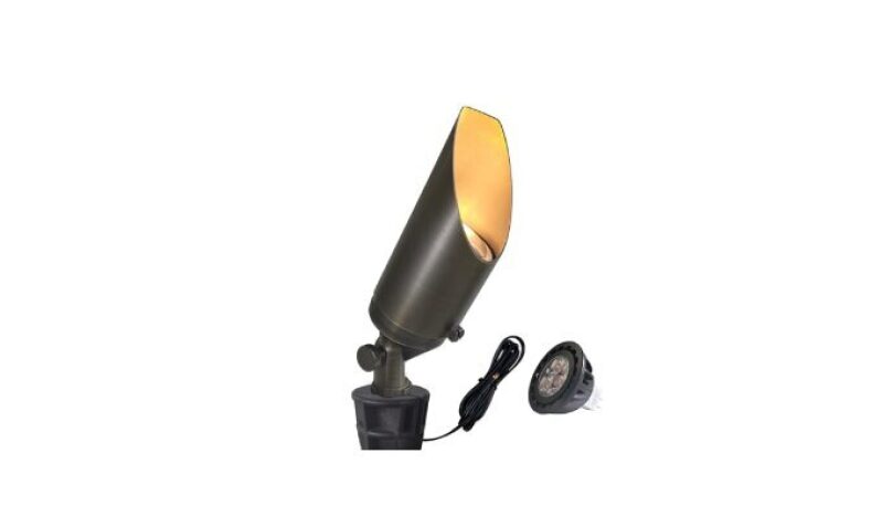 Outdoor Landscape Spot Lights: Brass Die-Cast, 5W LED, 2700K, 450LM