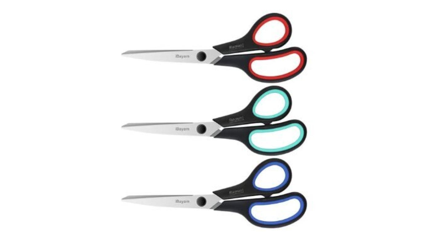iBayam 3-Pack Heavy Duty Scissors - Ultra Sharp Blades & Comfort Grip Handles