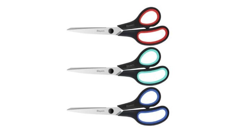 iBayam 3-Pack Heavy Duty Scissors - Ultra Sharp Blades & Comfort Grip Handles