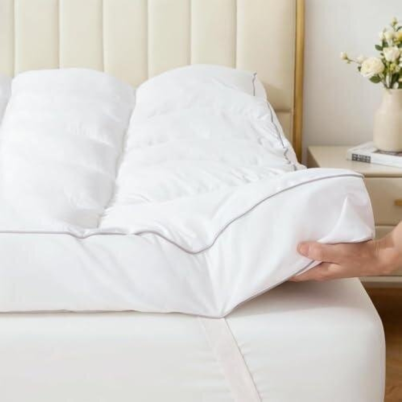3-Inch Full Cotton Mattress Topper with Spine Protection - 56% Off
