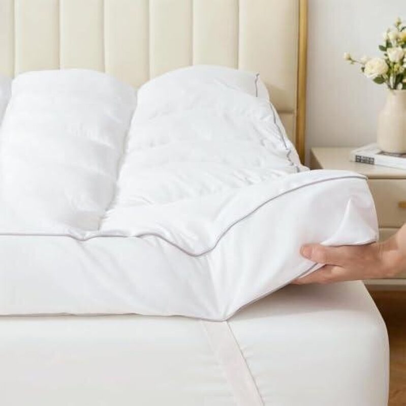 3-Inch Full Cotton Mattress Topper with Spine Protection - 56% Off