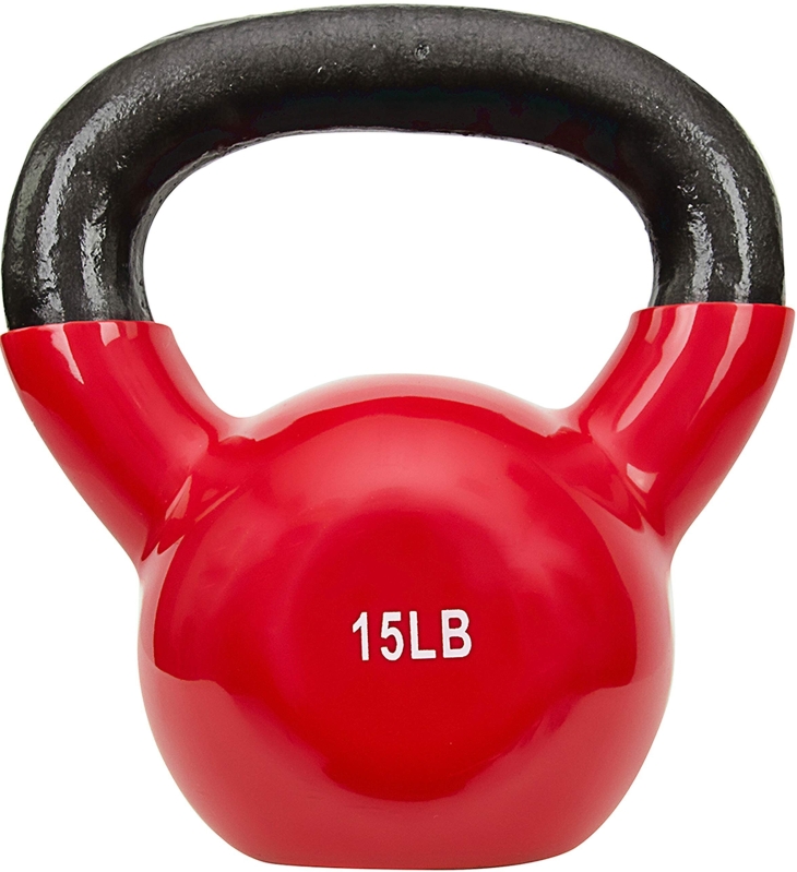 15LB Vinyl Coated Kettlebell - Ideal for Strength Training