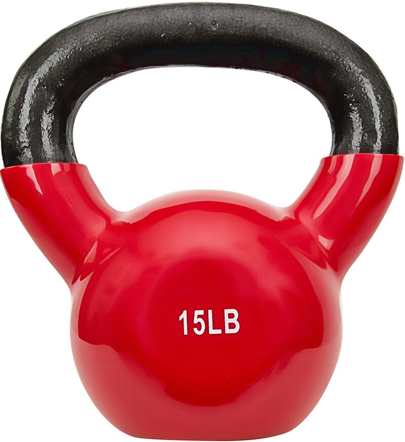 15LB Vinyl Coated Kettlebell - Ideal for Strength Training
