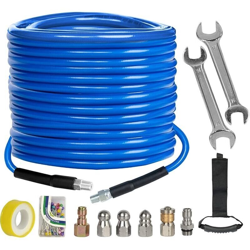 Xiny Tool Sewer Jetter Kit for Pressure Washer, 100FT - Ultimate Cleaning Solution