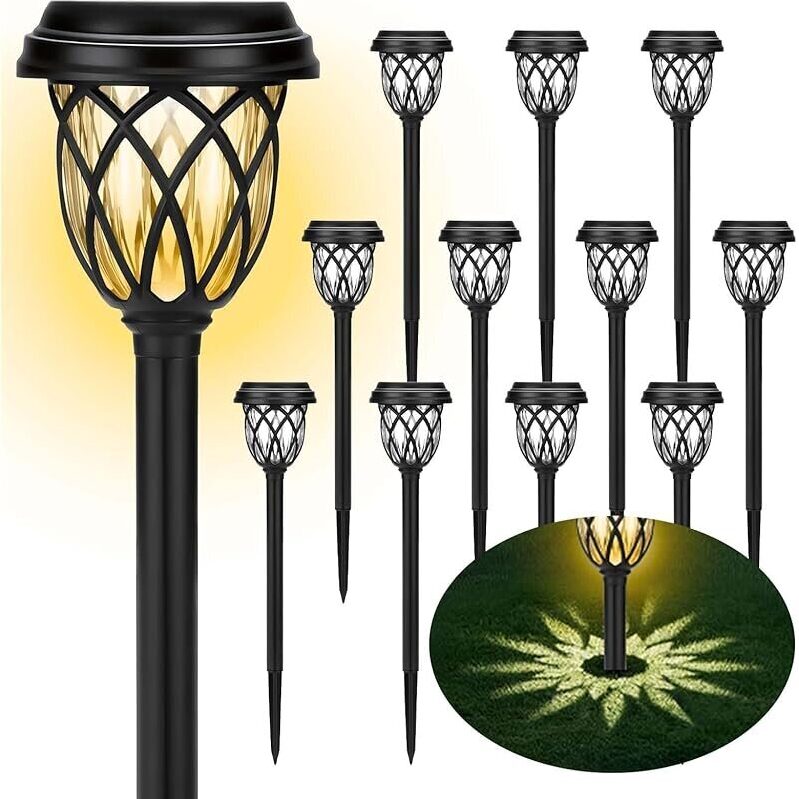 Elevate Your Garden with 12pk Waterproof IP65 Solar Landscape Lights