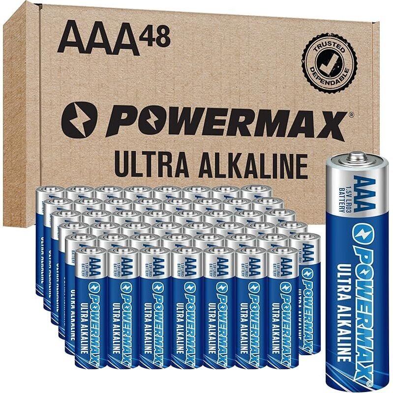 48-Count Powermax Triple AAA Batteries - Reliable Power Supply for All Devices