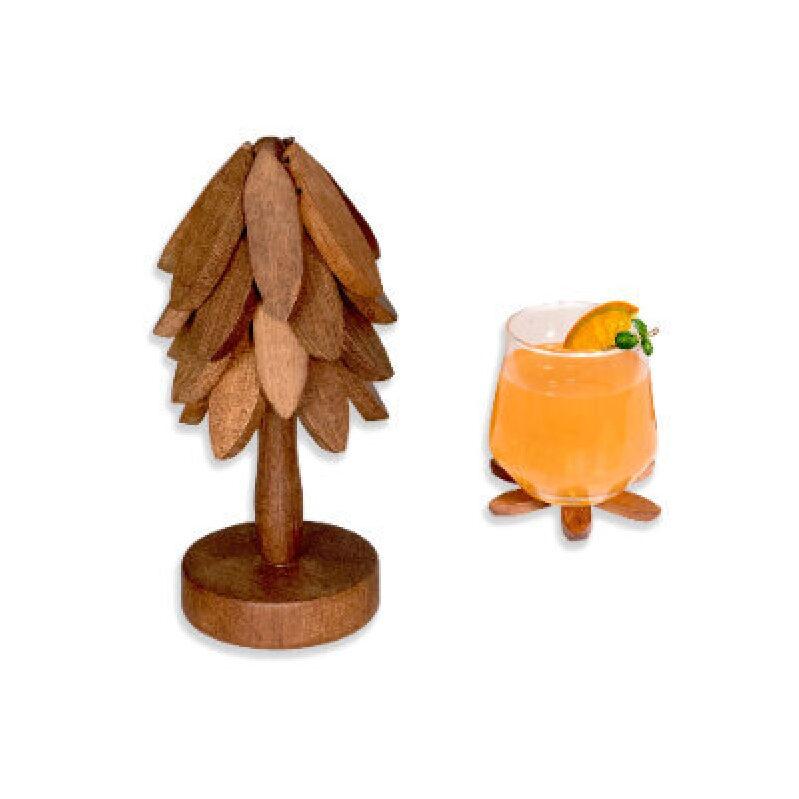 Creative Wooden Tree Coaster Set - Natural & Stylish