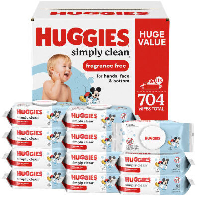 Huggies Fragrance-Free Baby Wipes - 704 Count for Hands, Face & Bottom