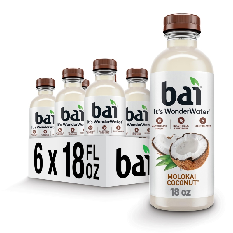 6pk Bai Antioxidant Infused Water Beverage, Molokai Coconut 18oz