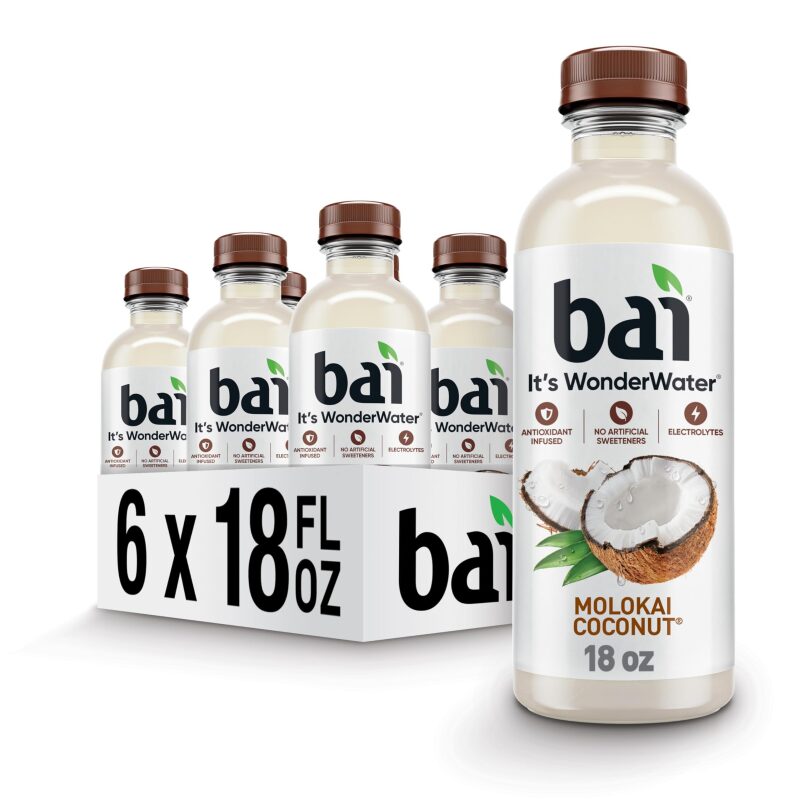 6pk Bai Antioxidant Infused Water Beverage, Molokai Coconut 18oz
