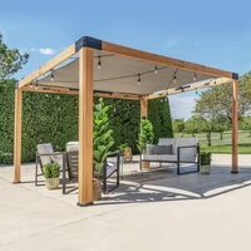 Elevate Outdoor Living with the Brendan Cedar Sail Shade Pergola