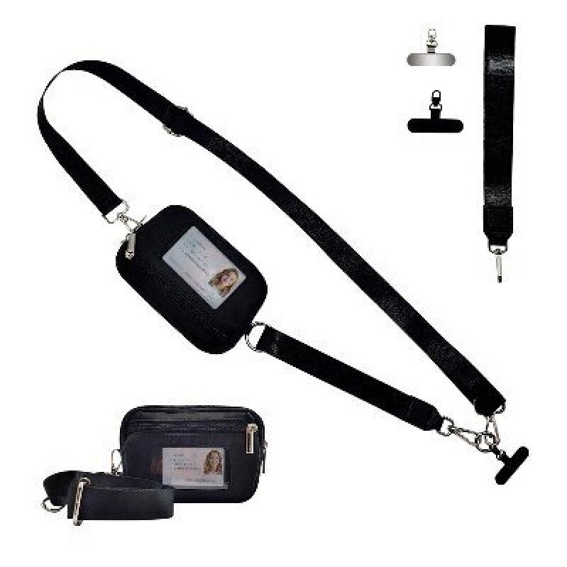 Secure Anti-Theft Phone Strap with Removable Wallet - Stylish Crossbody