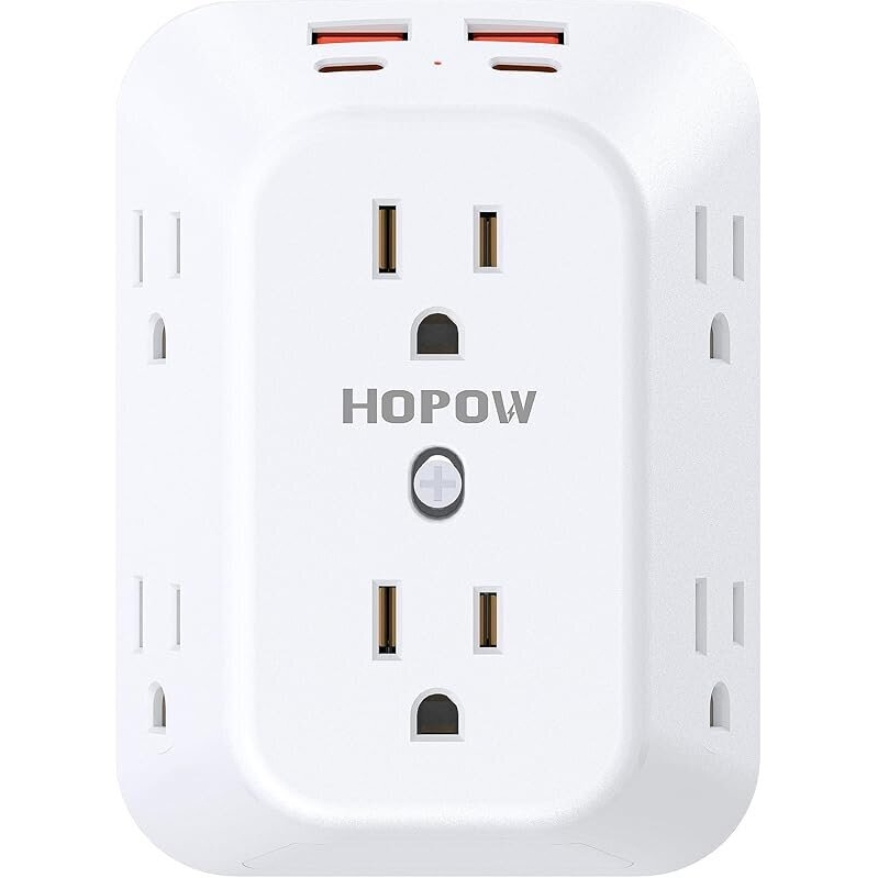Maximize Your Outlet Space with HOPOW 6-Outlet 4-USB Surge Protector