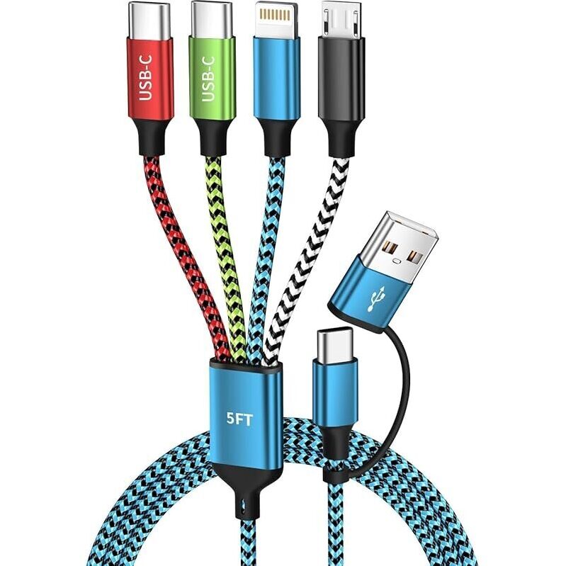 Jogrytece 4-in-2 Dual Type-C Multi Charging Cable for iPhone and iPad