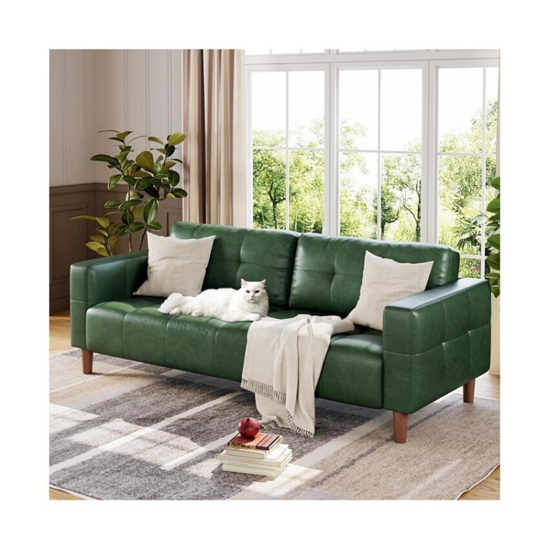Stylish 3-Seater Faux Leather Sofa - Modern Comfort