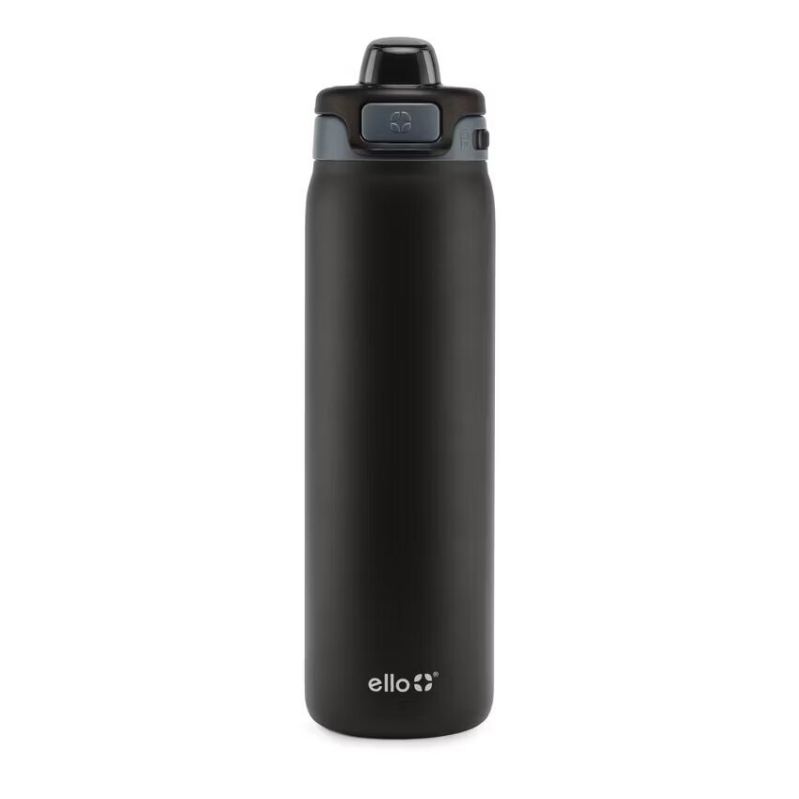 Ello Pop and Fill 22oz Stainless Steel Water Bottle - Black
