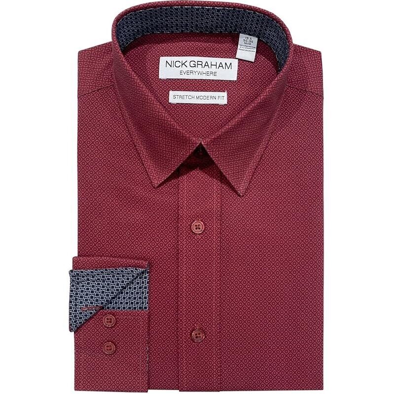 Nick Graham Men's Gramercy Grid Dress Shirt - Impeccable Tailoring