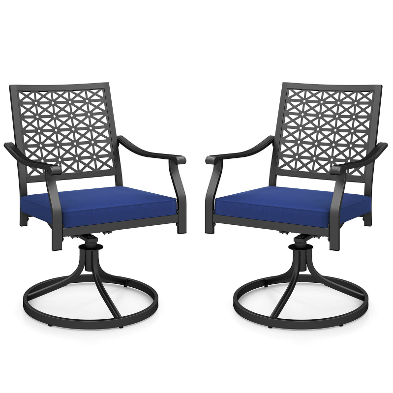 2-Piece Outdoor Swivel Chairs with Padded Cushions - Ultimate Comfort