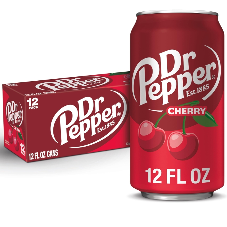 12-Pack Dr Pepper Soda Cherry 12oz - Refreshing Game Day Beverage