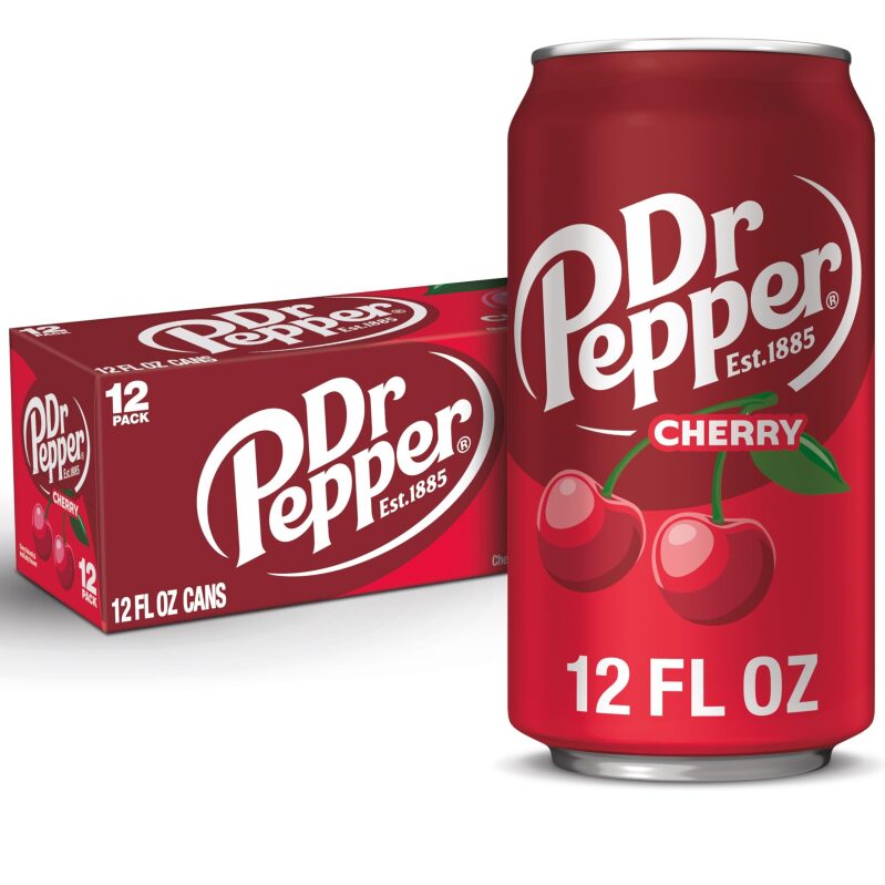 12-Pack Dr Pepper Soda Cherry 12oz - Refreshing Game Day Beverage