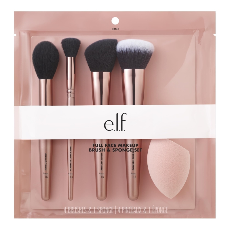 5-Piece e.l.f. Complexion Essentials Brush & Sponge Set