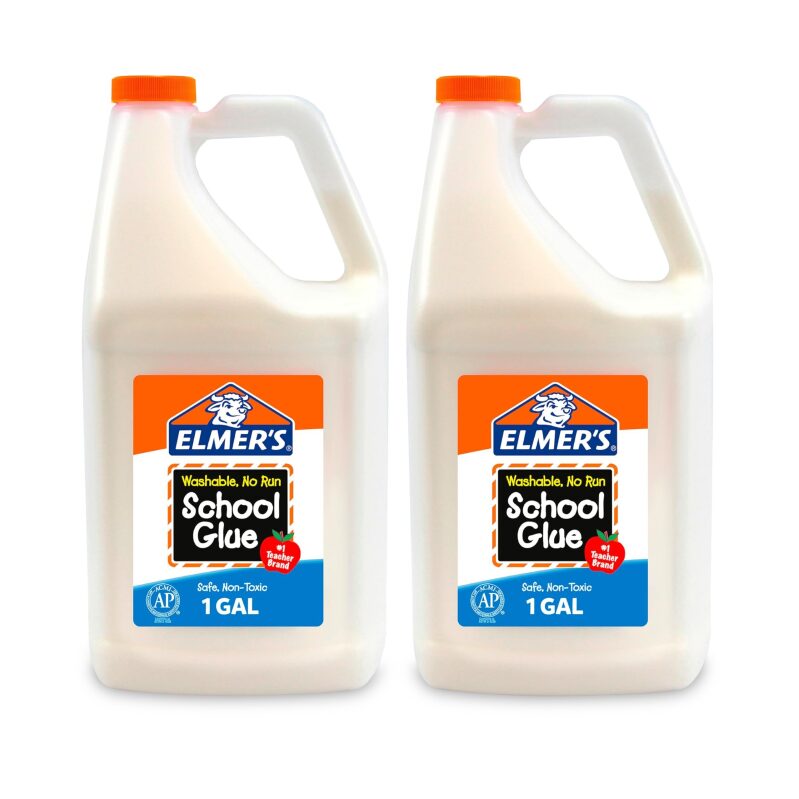 2-Pack Elmer's White Liquid School Glue 1-Gallon - Safe and Washable Adhesive for All Your Crafting Needs