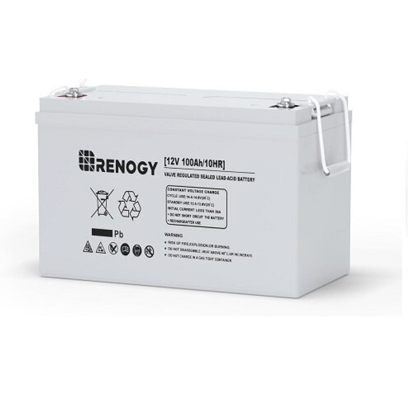 Renogy 12V 100Ah Deep Cycle Battery for Solar, RV, Marine - Lowest Price