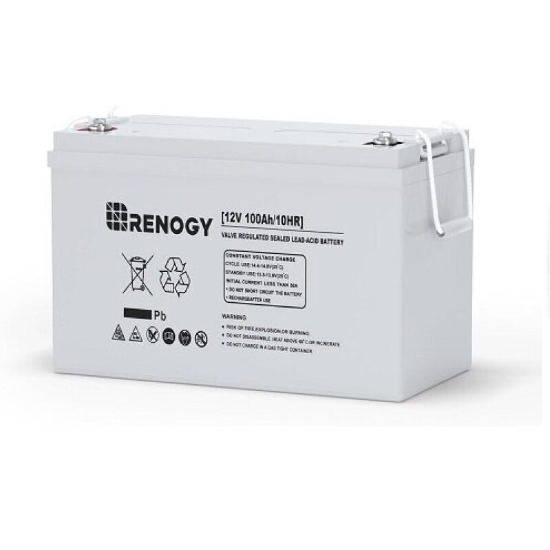 Renogy 12V 100Ah Deep Cycle Battery for Solar, RV, Marine - Lowest Price
