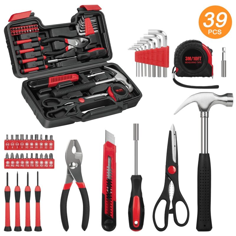 39-Piece Tool Set for Household and DIY Tasks