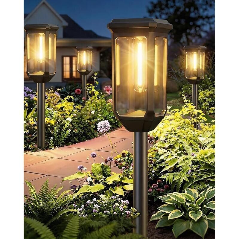 8-Pack Solar Pathway Lights with 3000K LED - High-Performance Outdoor Lighting