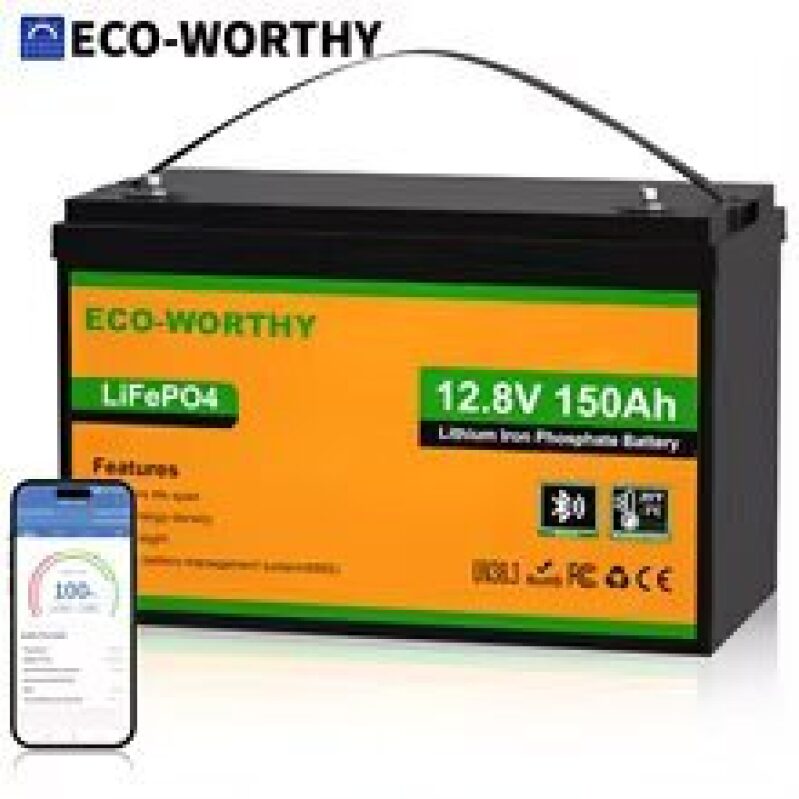 12V 150Ah Bluetooth LiFePO4 Lithium Battery for Smart Monitoring