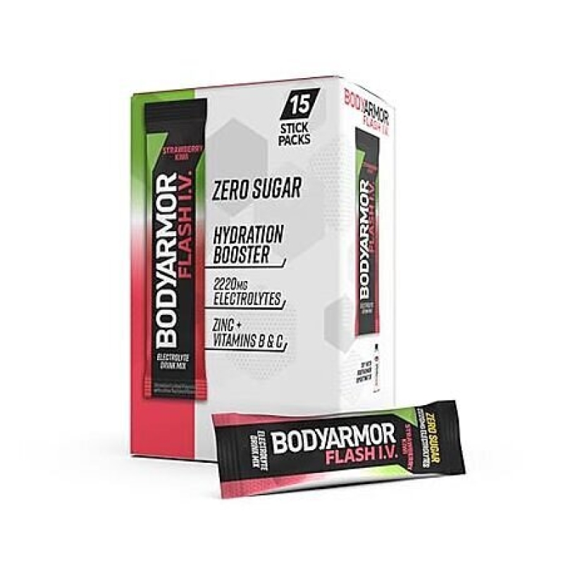 15-Count BODYARMOR Flash I.V. Electrolyte Packets (Strawberry Kiwi) - Unbeatable Hydration Deal