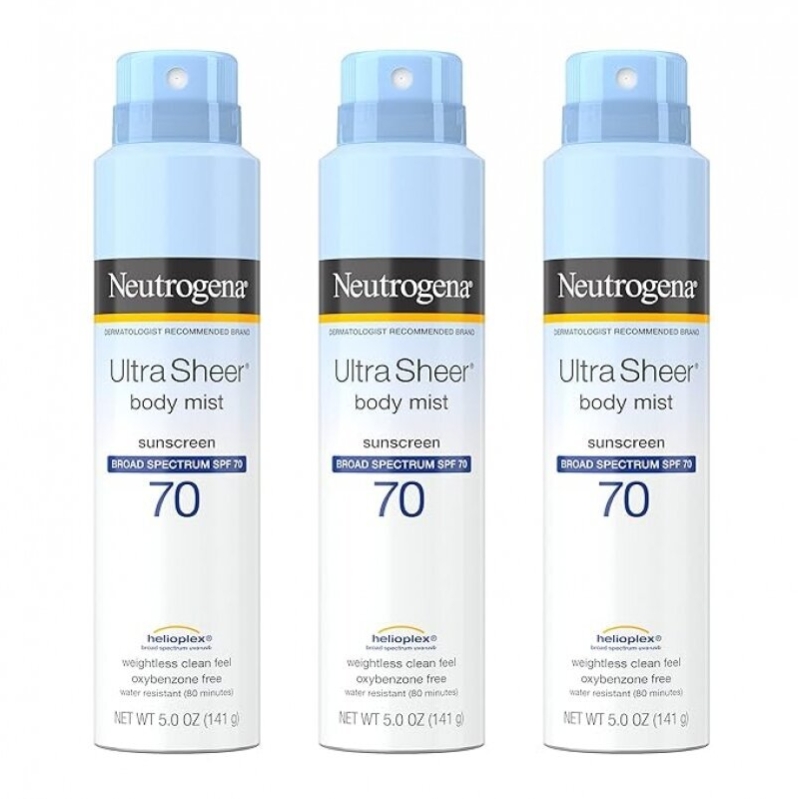 Neutrogena Ultra Sheer Body Mist SPF 70 Sunscreen Spray 3-Pack
