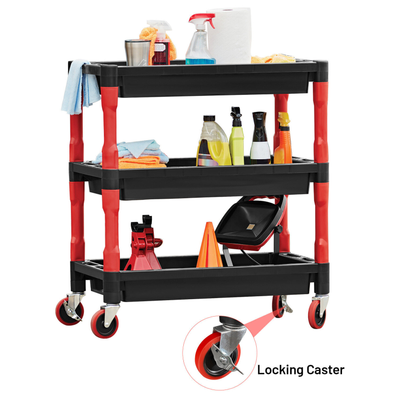 Heavy Duty Detailing Cart - 300 lbs Capacity, Durable Polypropylene