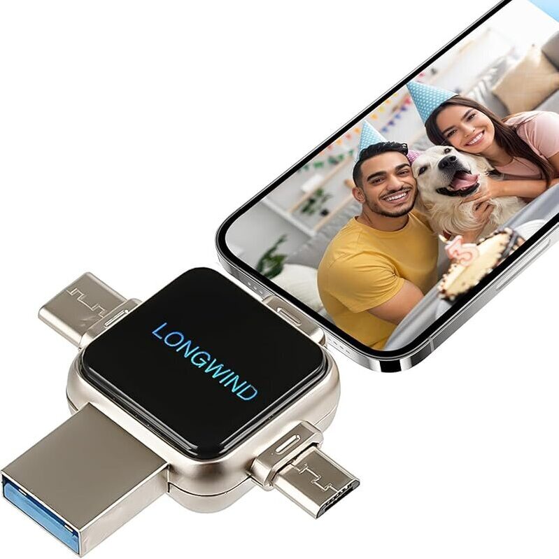 LONGWIND 12GB USB 3.0 Photo Stick Flash Drive - 512GB Storage