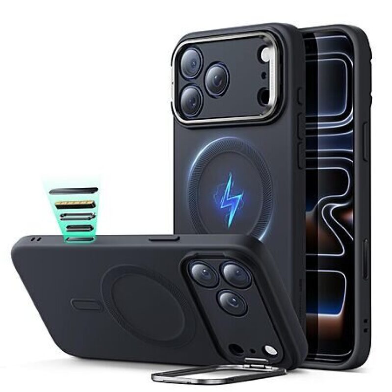 ESR Built-in Camera Stash Stand for iPhone 17 Pro Max MagSafe Case - Black
