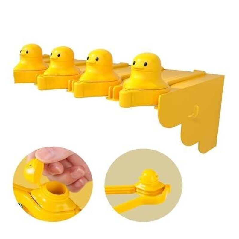 4 Pack Yellow Duck-Shaped Plastic Food Clip - Freshness Lock