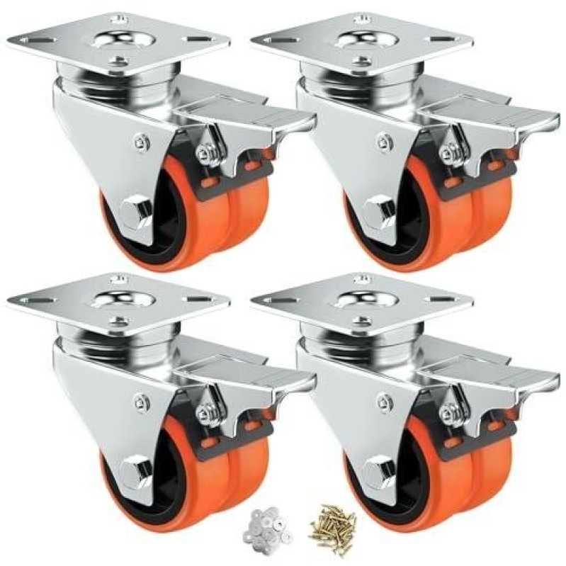 Heavy Duty Casters with Brakes - 51% Off