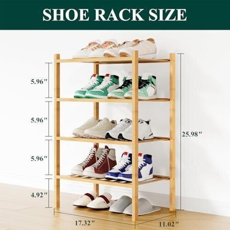 4-Tier Bamboo Shoe Rack - 50% Discount