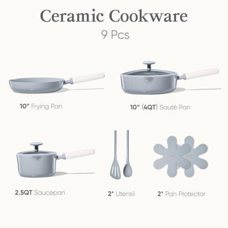 Non-Toxic Ceramic Cookware Set - 9 Pieces at 75% OFF