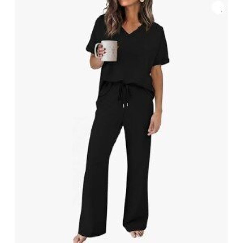 Stylish V-Neck Loungewear Set