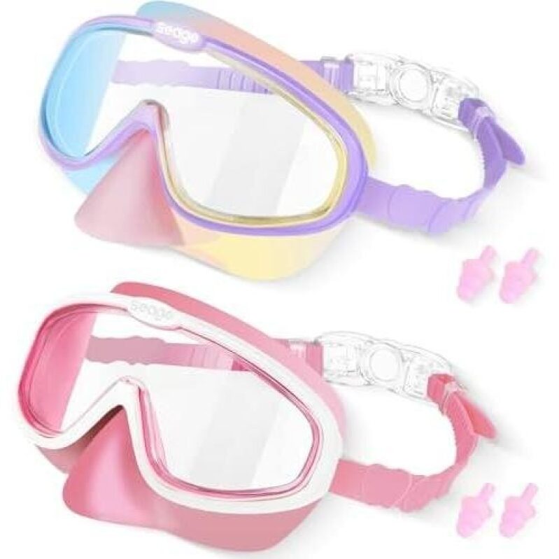 Seago Kids Swim Goggles 2 Pack for 3-12, 50% OFF - Perfect for Little Swimmers