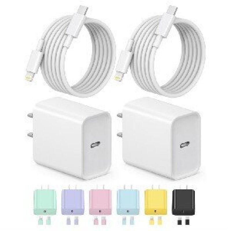 High-Speed iPhone Charging Kit: 6FT Cables & Dual Adapters
